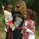 Madonna in Malawi with her daughter, Lourdes, and adopted son, David, in 2007.